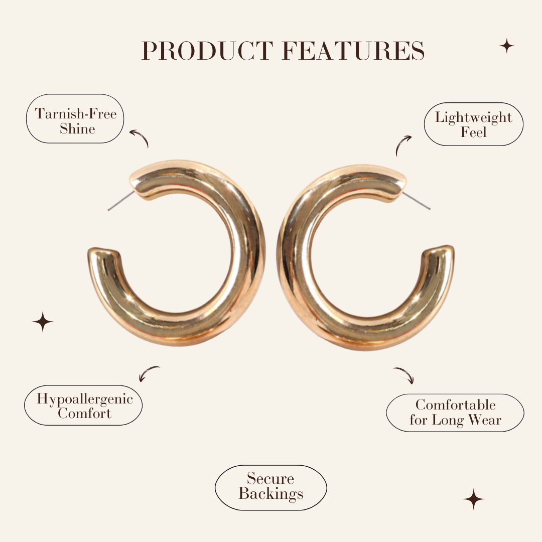 ADIRA CHUNKY GOLD HOOPS