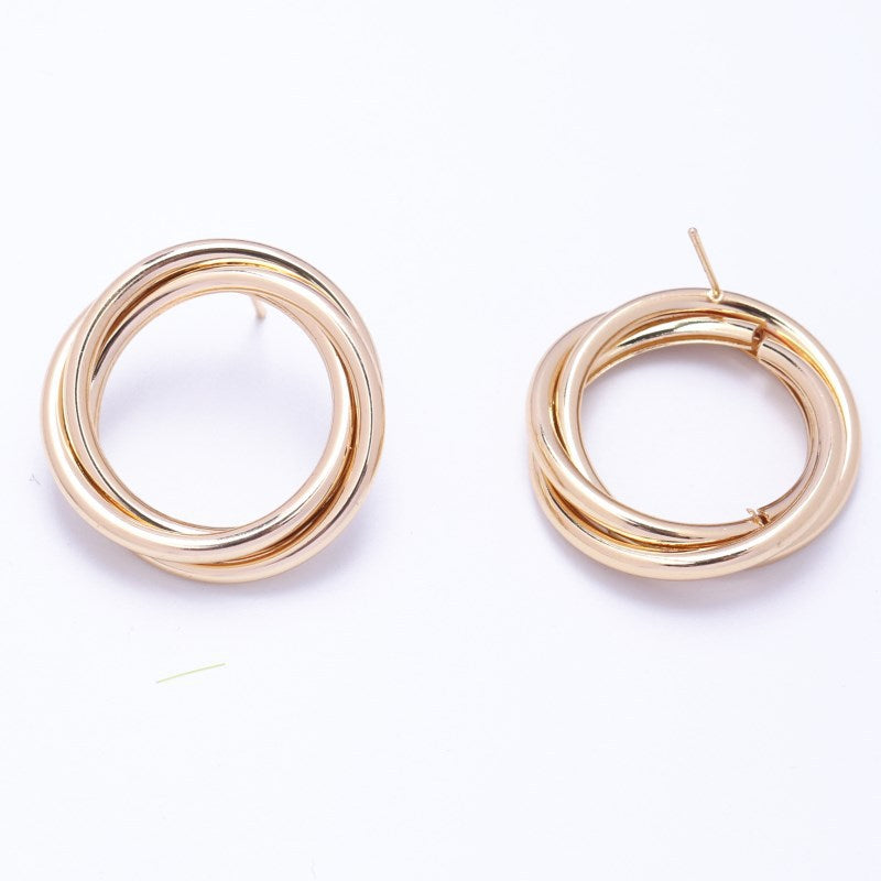 House of Royal Nara gold hoop earrings front and back