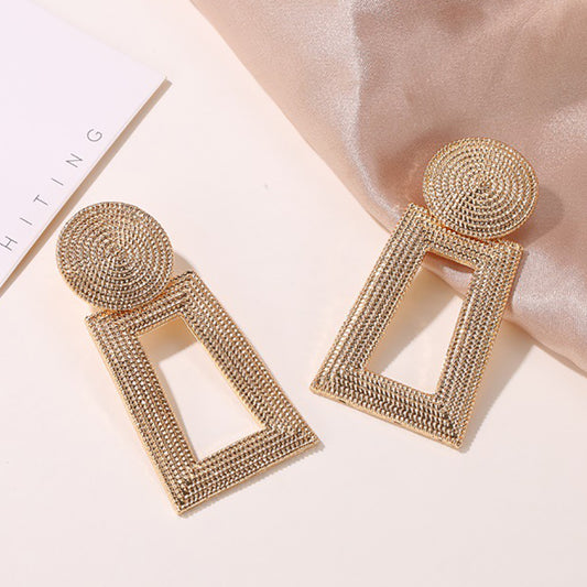 House of Royal Elora statement gold earrings for women product image w/ fabric