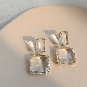 House of Royal Zina Diamonté crystal earrings in gold setting for women product image on plate