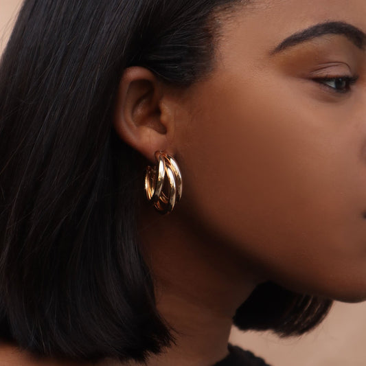 House of Royal Adina gold earrings for women on model